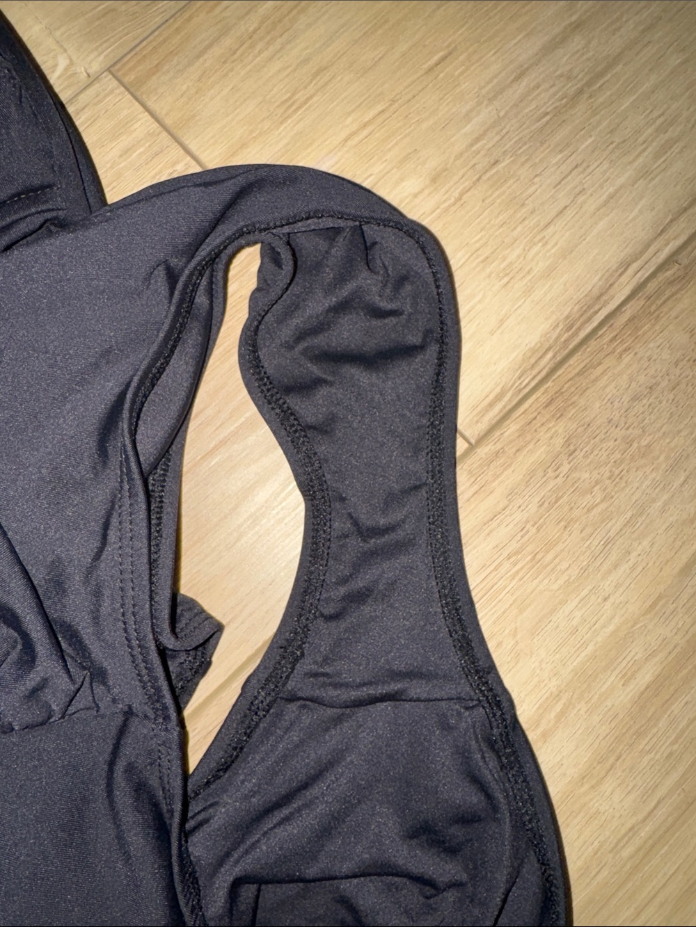 Anne Cole Black Strapless Ruched One-Piece Swimsuit Size 14 - Picture 4 of 7